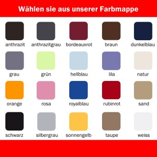 r-up Farbmappe für alle Spannbettlaken 230g/m², 200g/m², 160g/m² & 130g/m² 100% Baumwolle & Elasthan-Mix Farbmuster mit original Stoffen