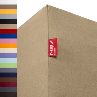 r-up Klasse Spannbettlaken 180x200-200x220 bis 35cm Höhe sand 100% Baumwolle 200g/m²